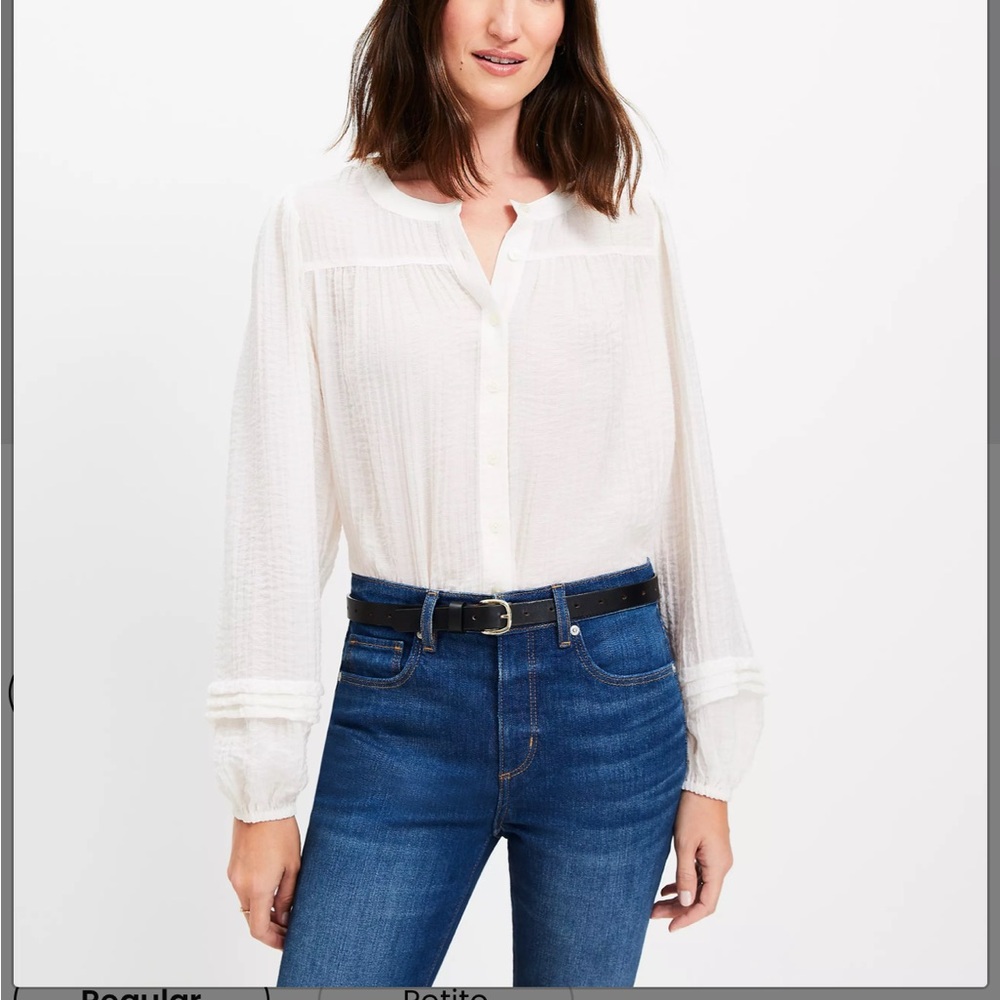 Ann Taylor LOFT Cream Blouse M NEW